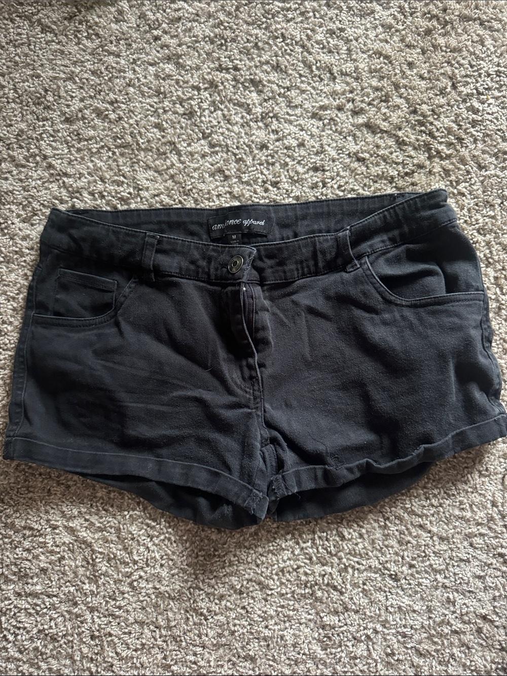 Ambiance Black Women's Denim-Style Jean Shorts